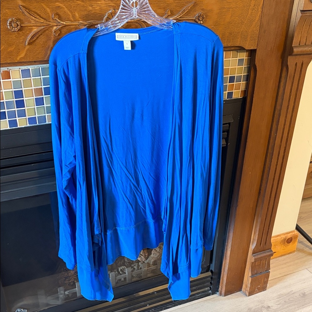 Dana Buchman Open-Front Draped Cardigan - Royal Blue